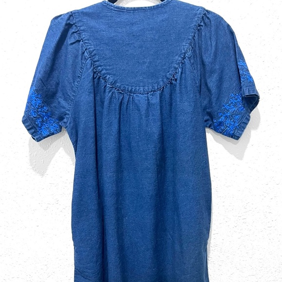 LOUNGEES Blue Dress with embroidered accents Small - Picture 7 of 8